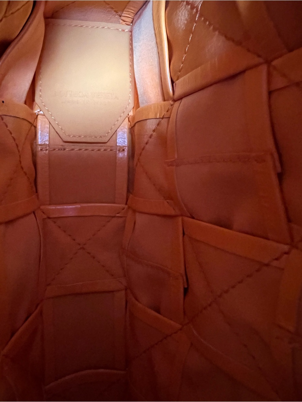 Bottega Veneta Orange Intrecciato Casette Leather Shoulder Bag - Picture 5 of 13